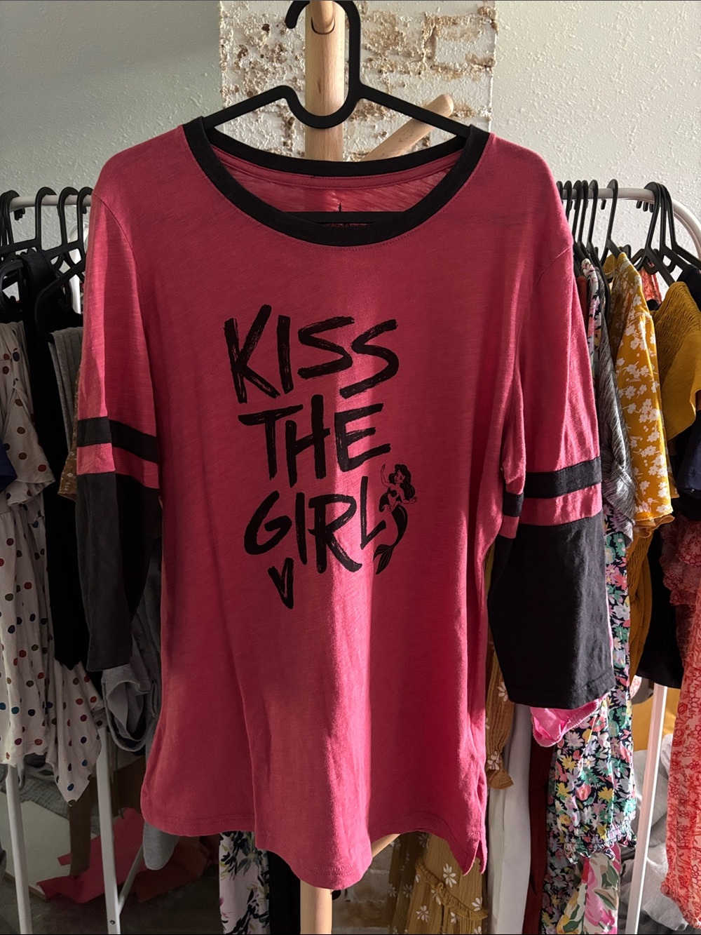 Red “Kiss The Girls" Graphic Tee with Black Accents